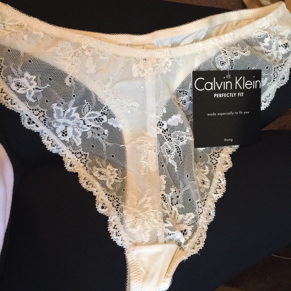 COPY - BRAND NEW-Calvin Klein Lace Cream Thong